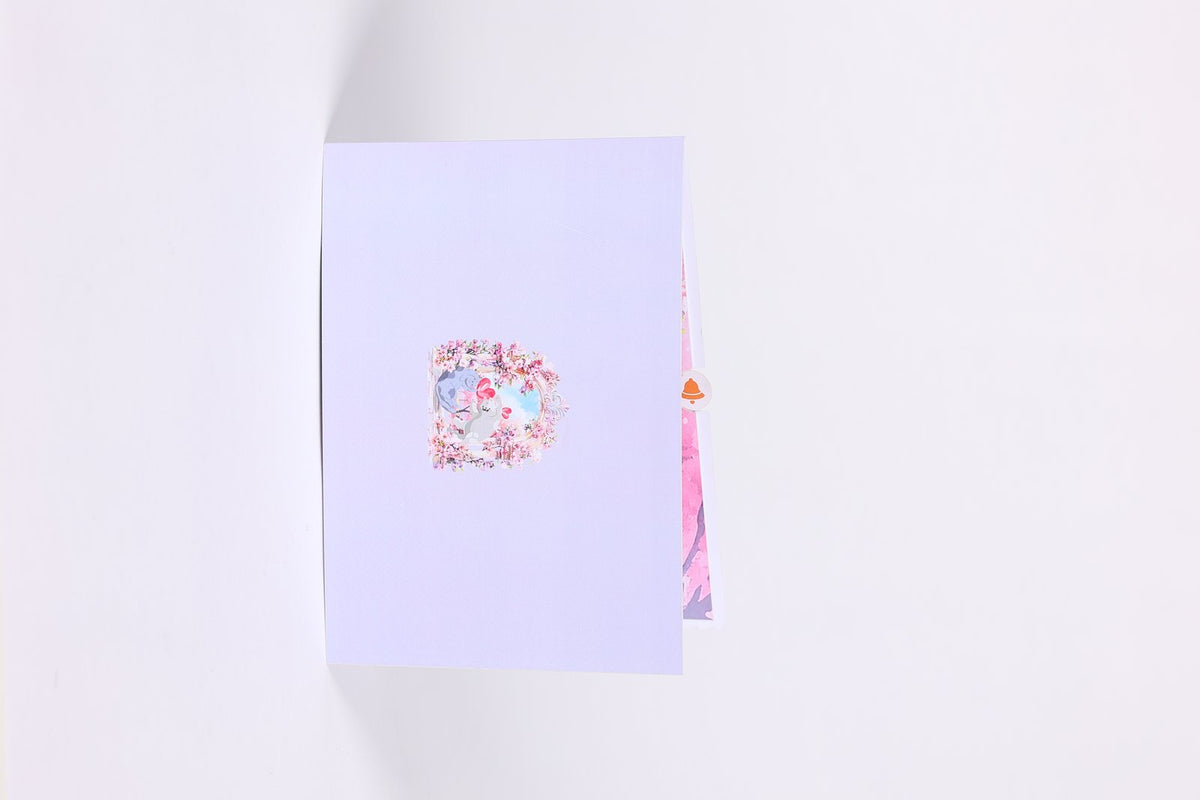 Arch Cherry Blossom Cat Greeting Card