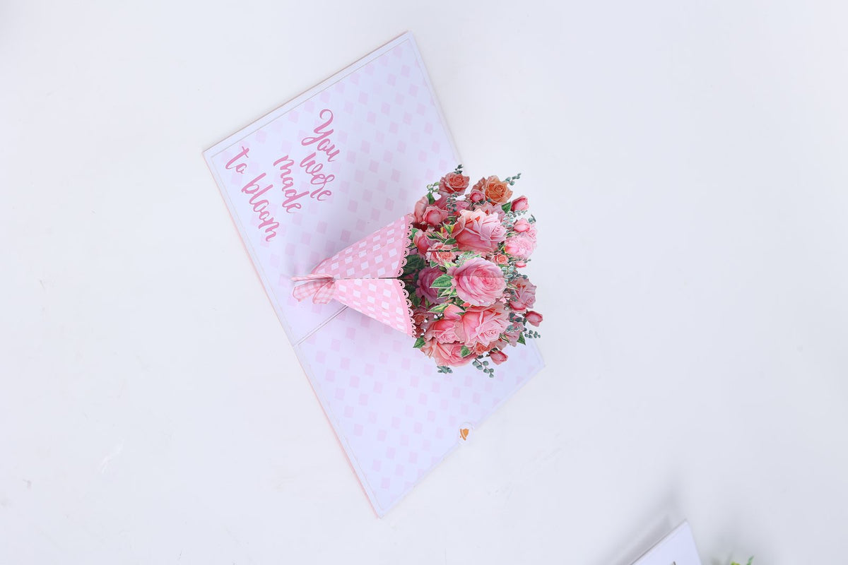 Pink Flower Bouquet Greeting Card