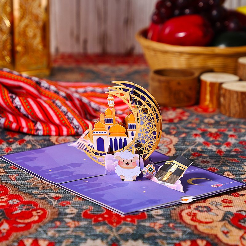 Eid Mubarak Moon A3 Giant Pop Up Card