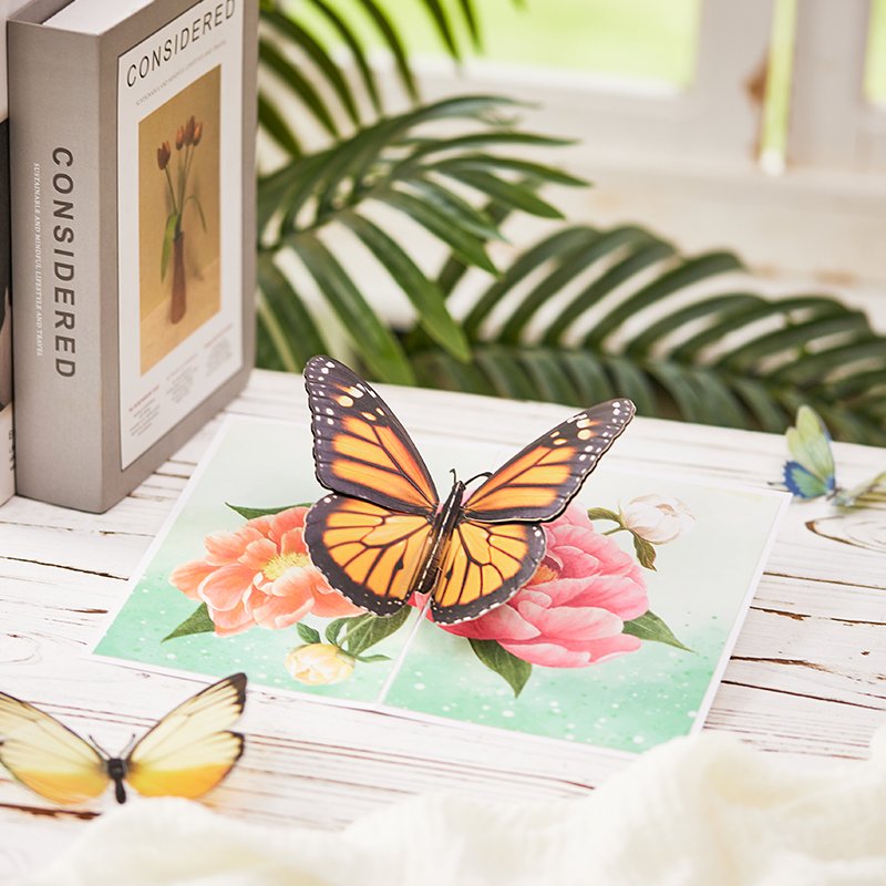 Butterfly Rose Flip Pop Up Card