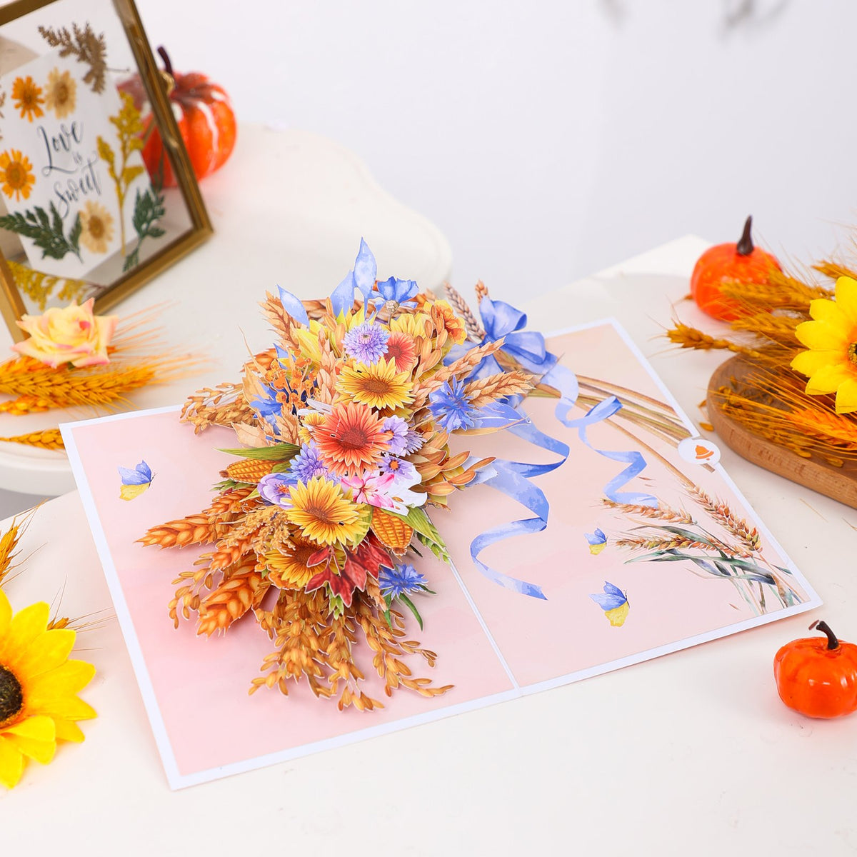 Wheat Floral Branch Greeting Card