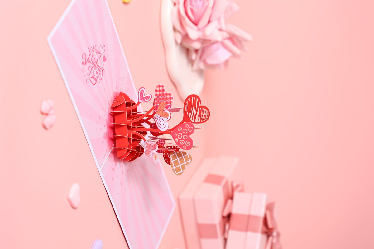 Love You More Heart-Shaped Greeting Card