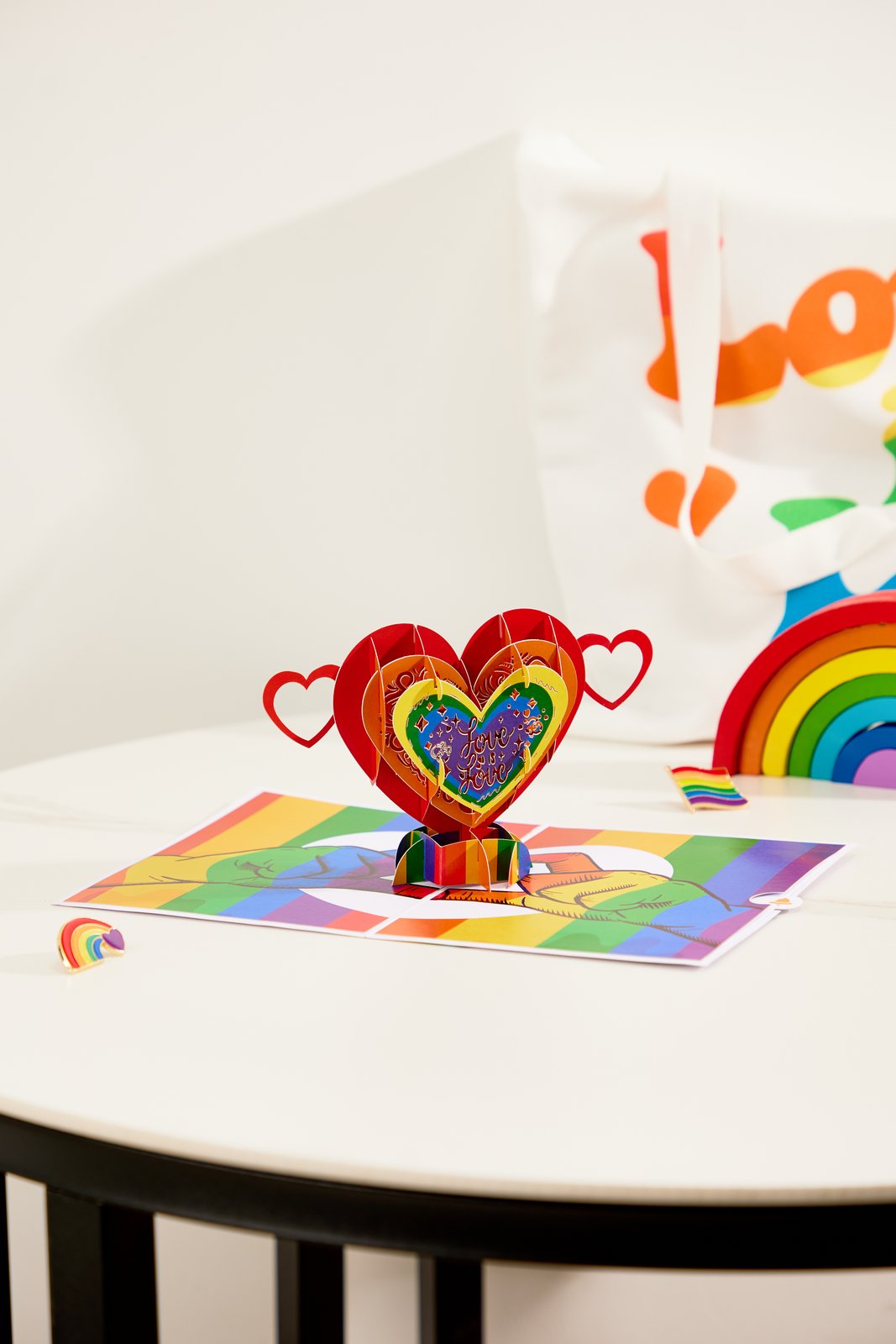 LGBT Pride Heart 3D Pop Up Card