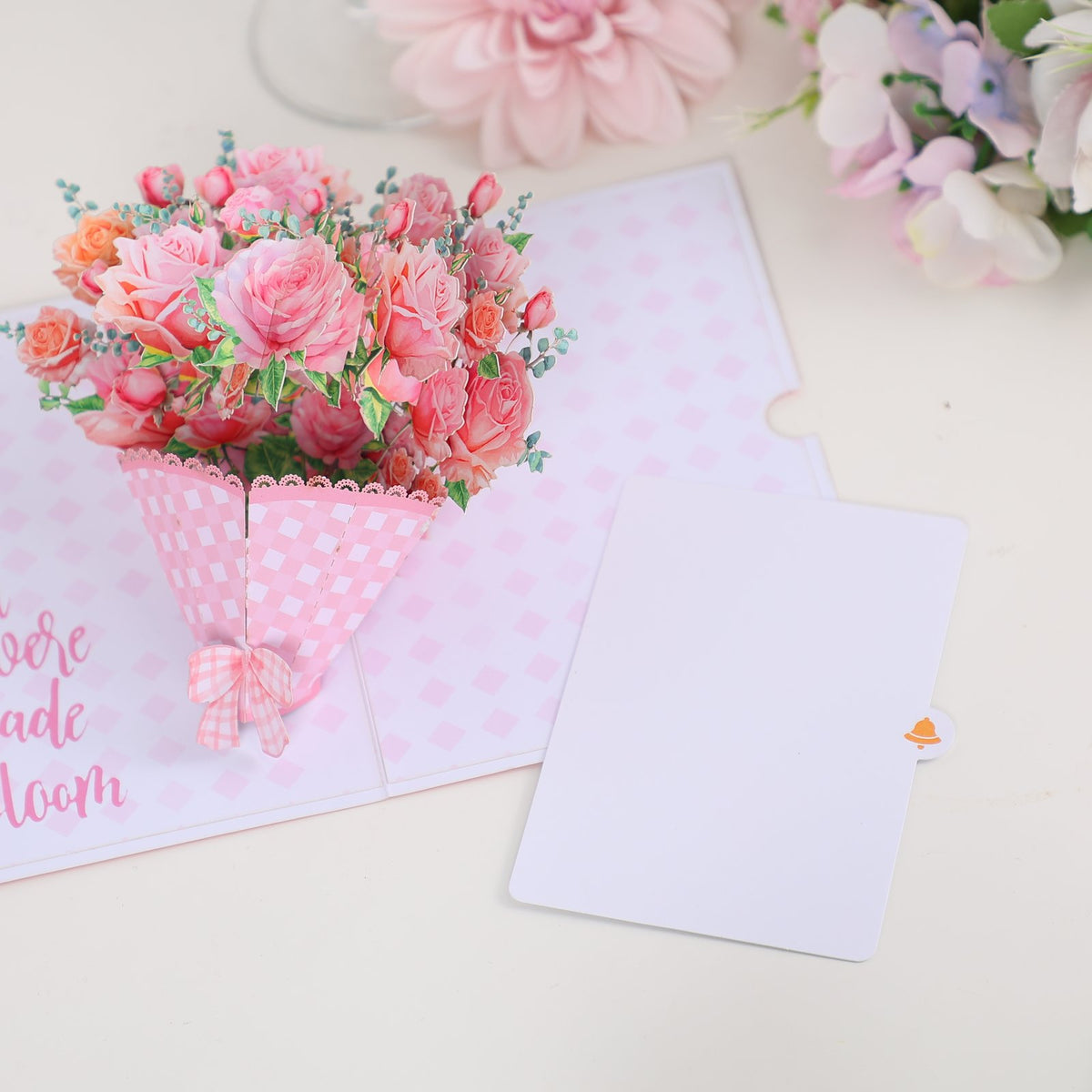 Pink Flower Bouquet Greeting Card