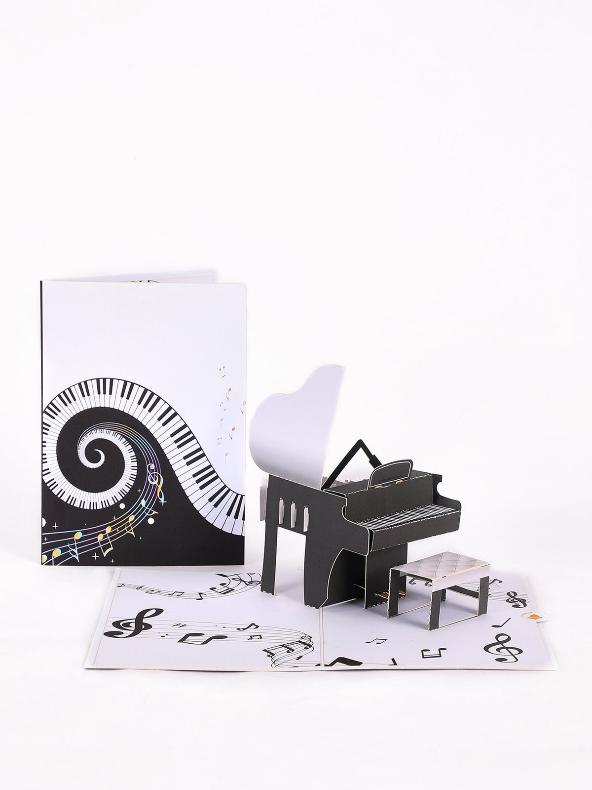 Piano Swirl Flip Pop Up Card