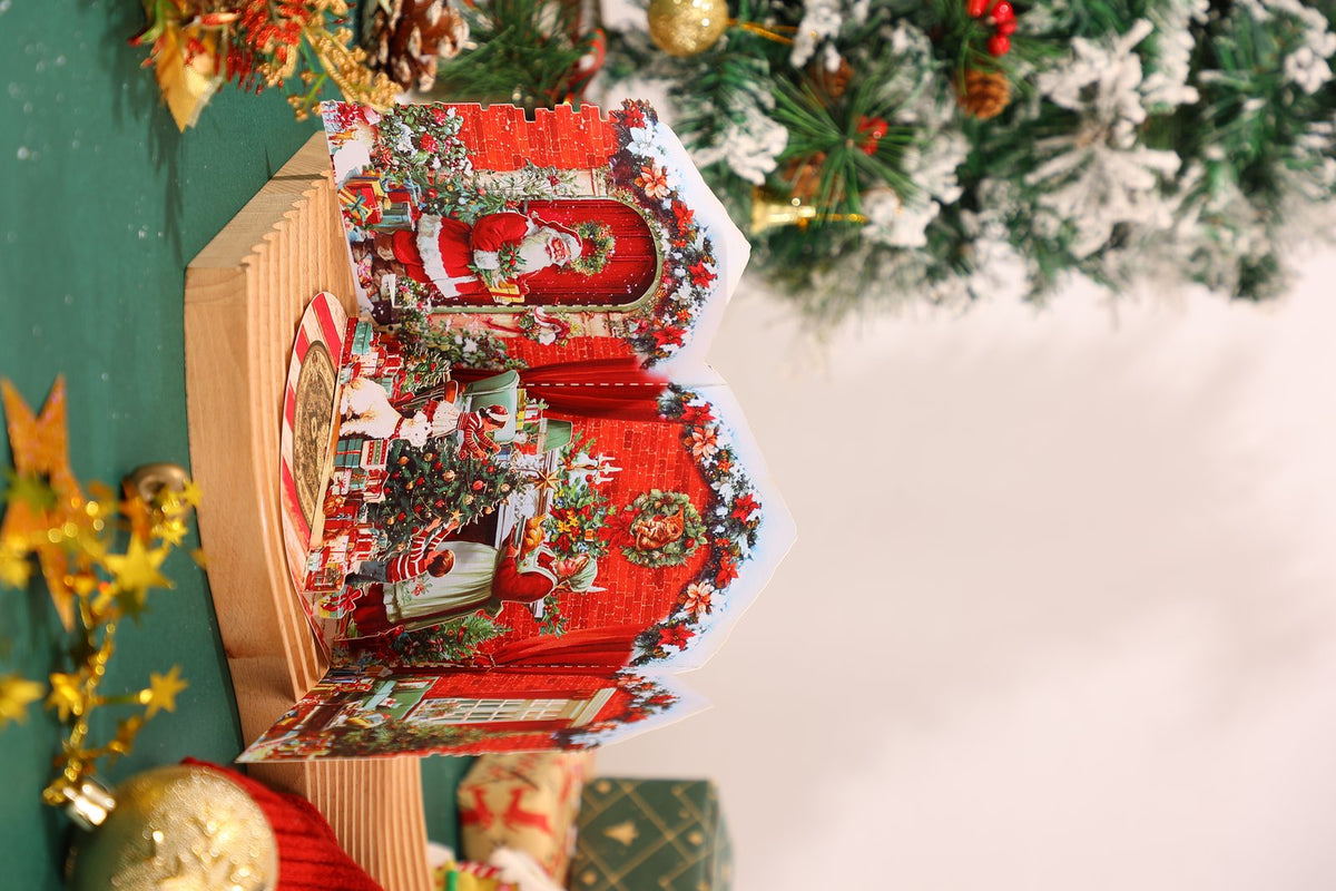 Christmas Fireplace Puppy 3D Pop Up Card