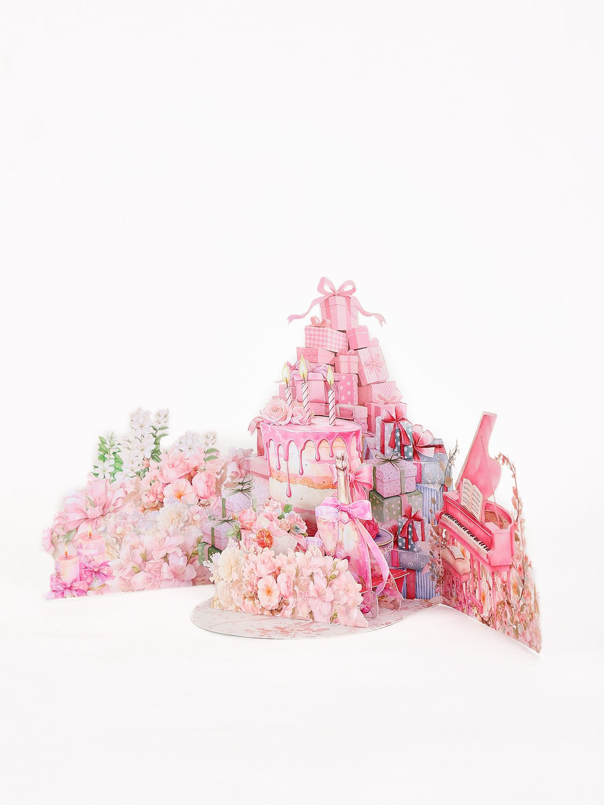 Pink Piano 3D Pop Up Card