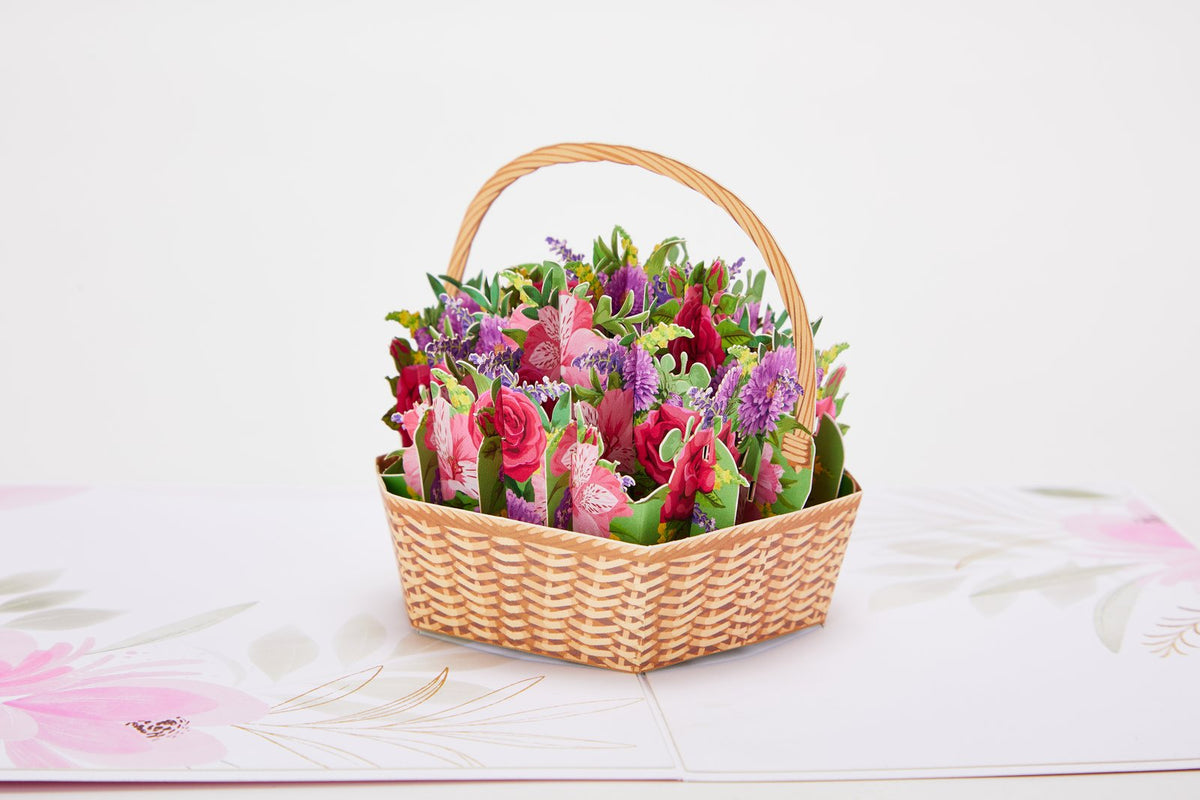 Mixed Flower Basket 3D Pop Up Card