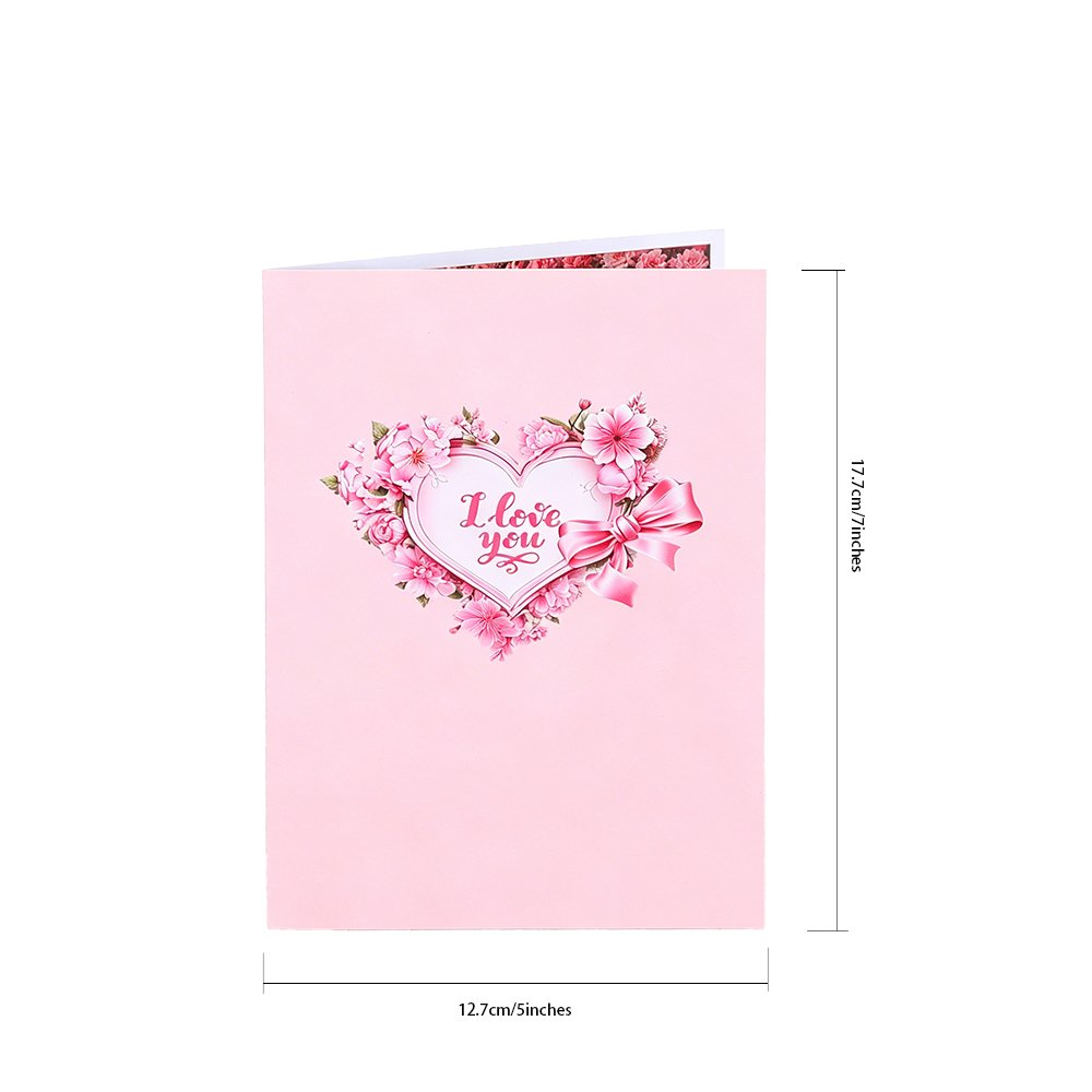 Heart Flower White Greeting Card