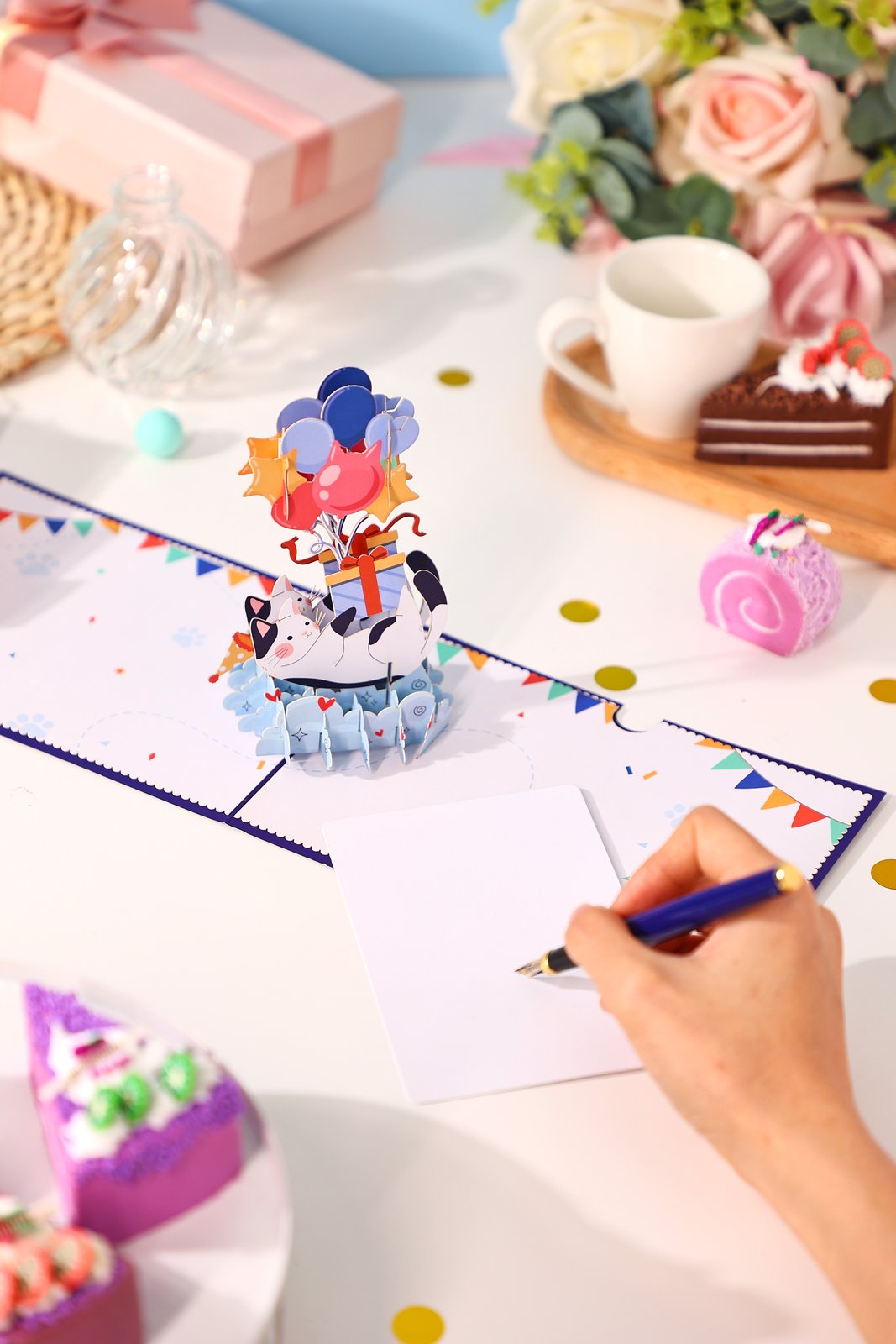 Cat Birthday Gift 3D Pop Up Card