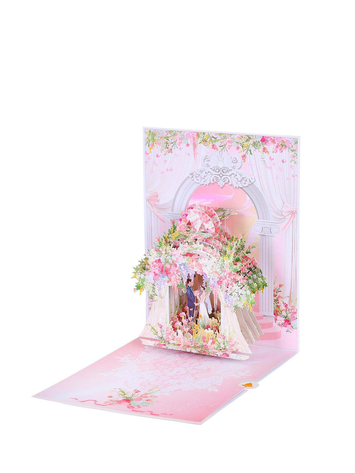 Pink Wedding Arch 3D Pop Up Card