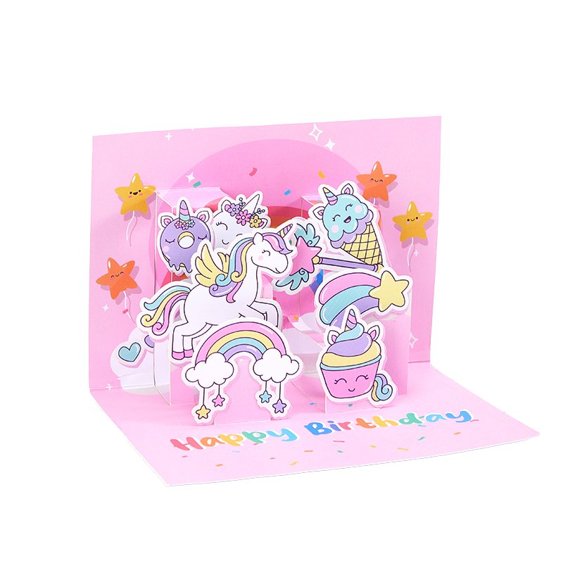 Unicorn Birthday Pop Up Card