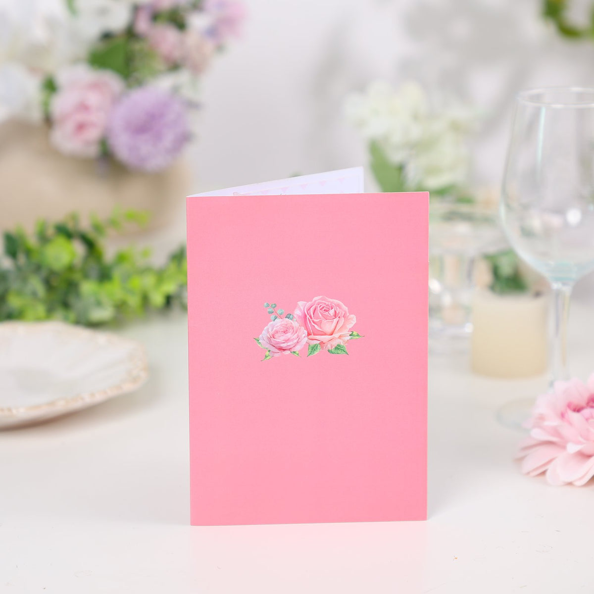 Pink Flower Bouquet Greeting Card
