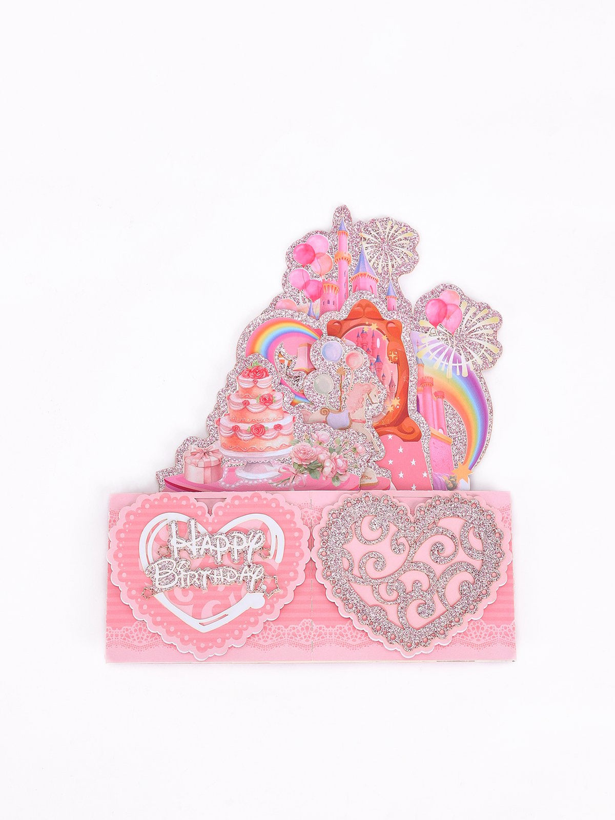 Heart Cake Box Birthday Greeting Card