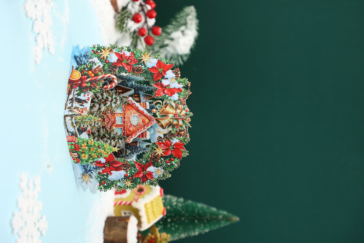 Christmas Floral Wreath Arch Card