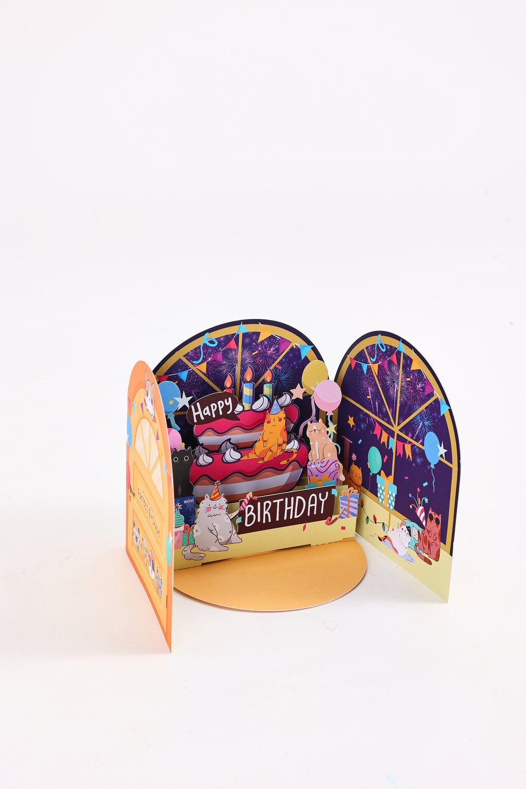 Cat Birthday Party 3D Pop Up Card