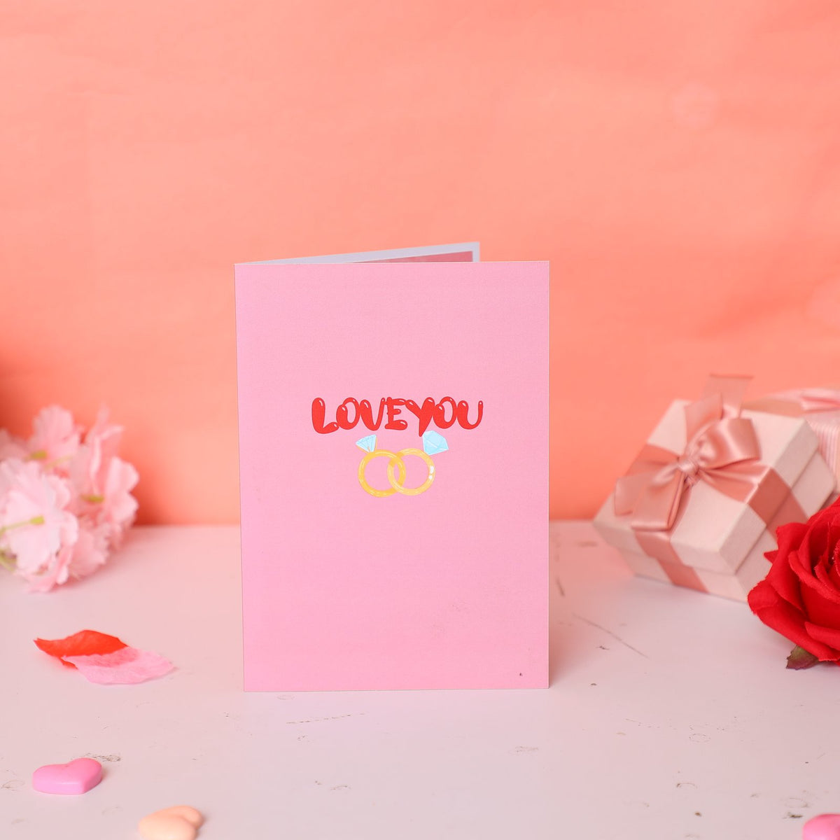 Rose Heart Love 3D Pop Up Card