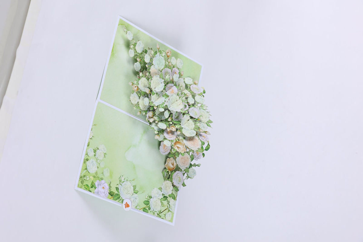 White Rose 3D Pop Up Card
