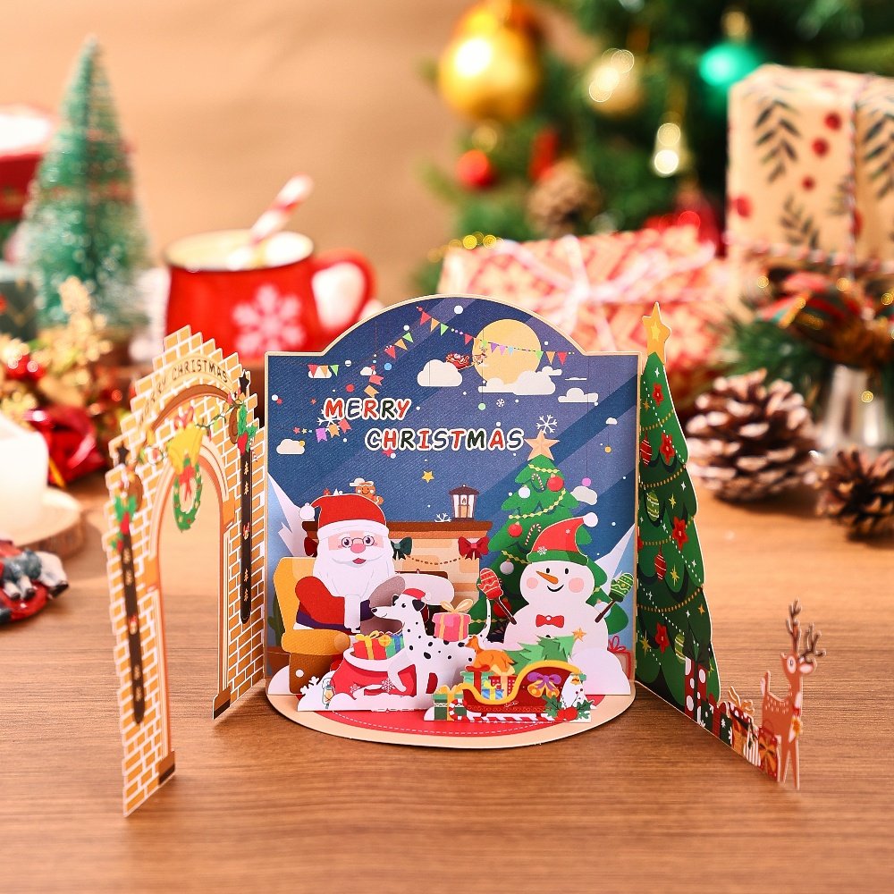 Christmas Triple Door Greeting Card