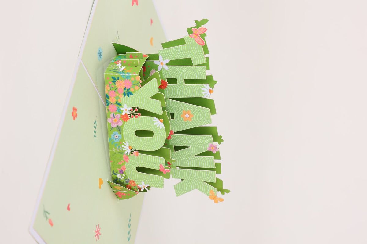 Green Thank You Flip Pop Up Card