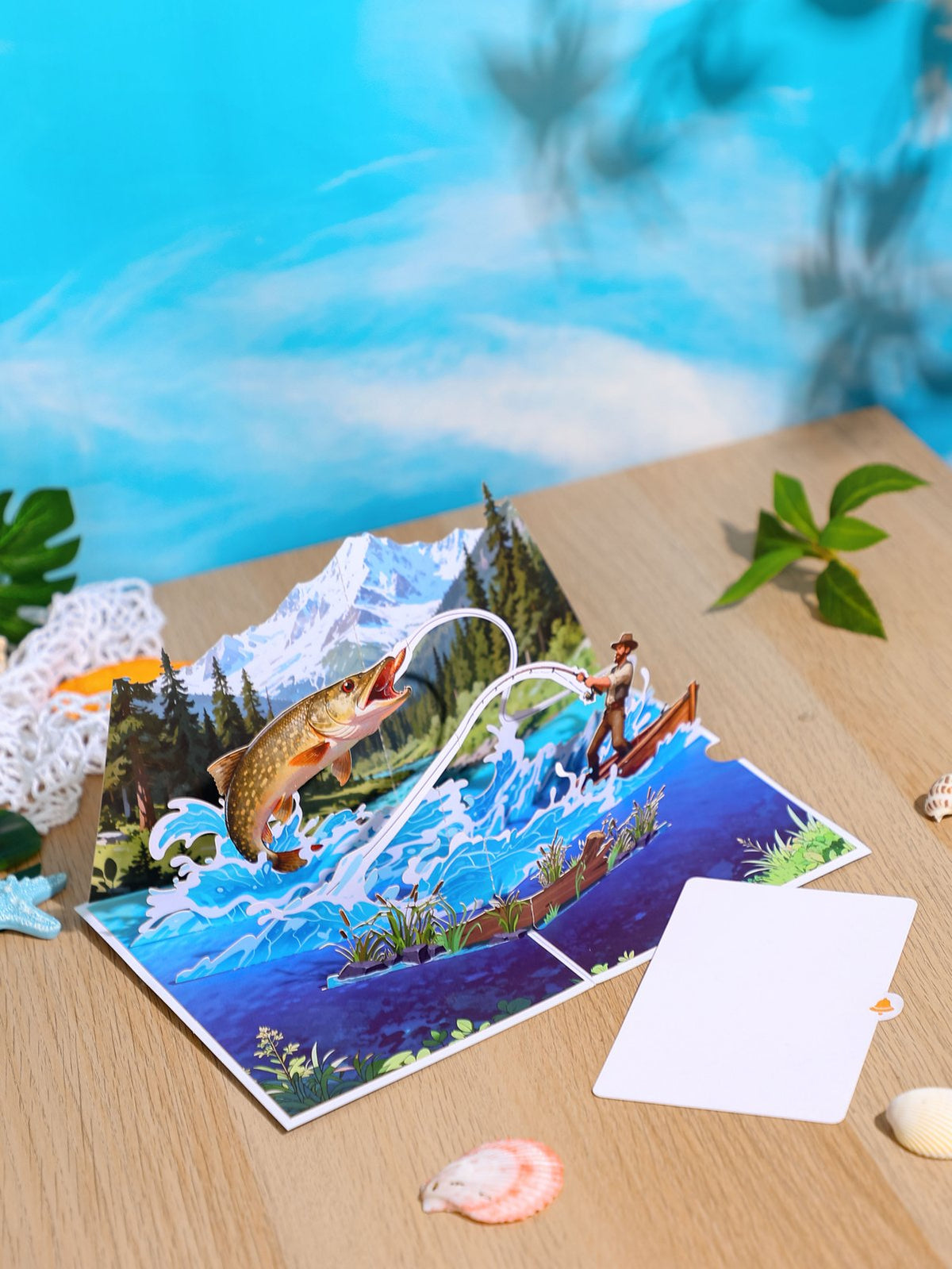 Fishing Scene Theme Greeting Card