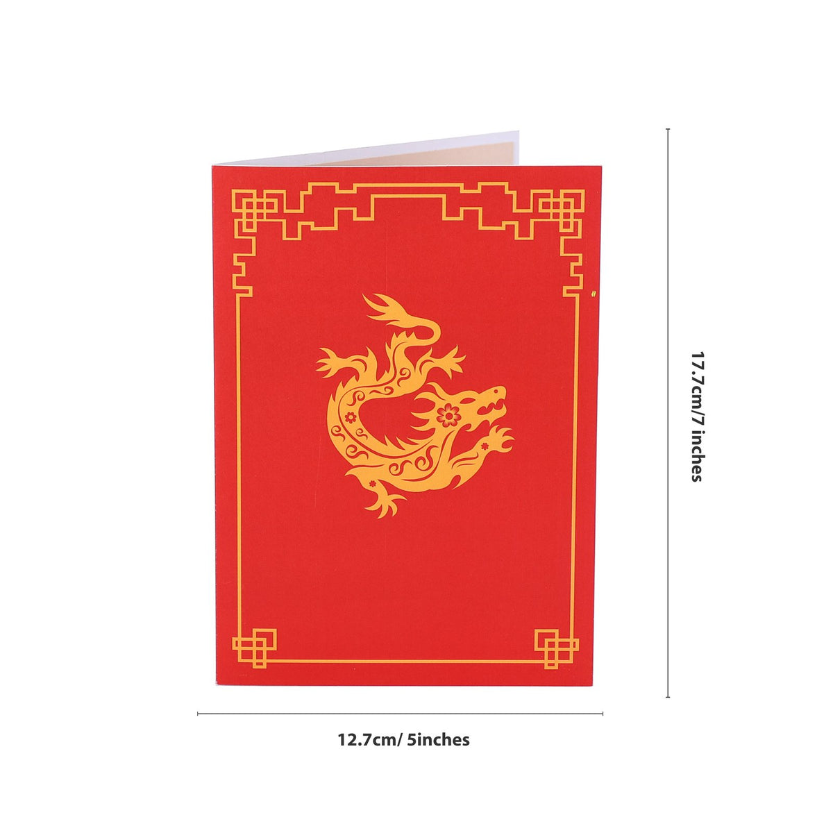 Chinese Dragon Paper-Cut 3D Pop Up Card