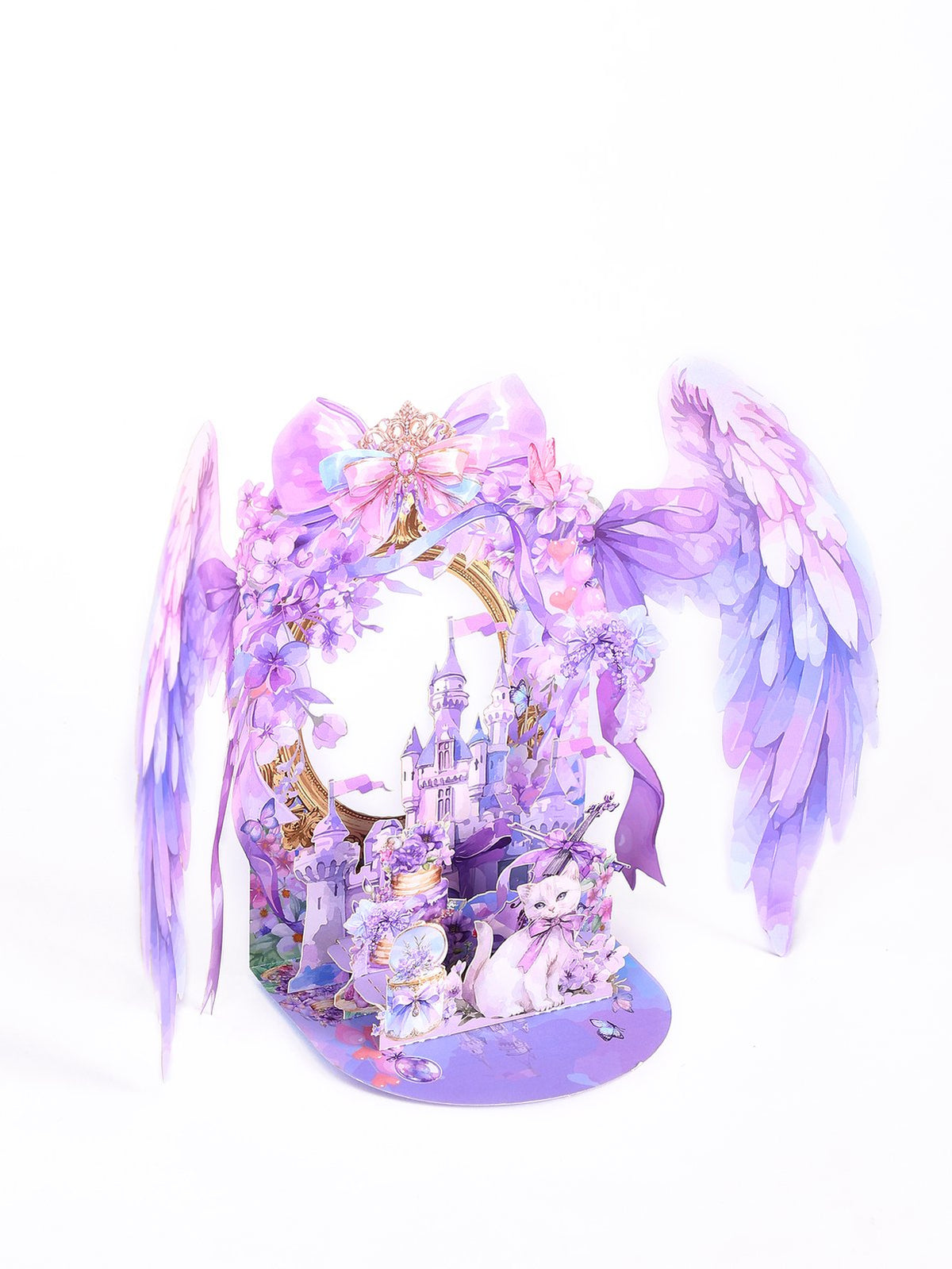 Purple Angel Wings 3D Pop Up Card
