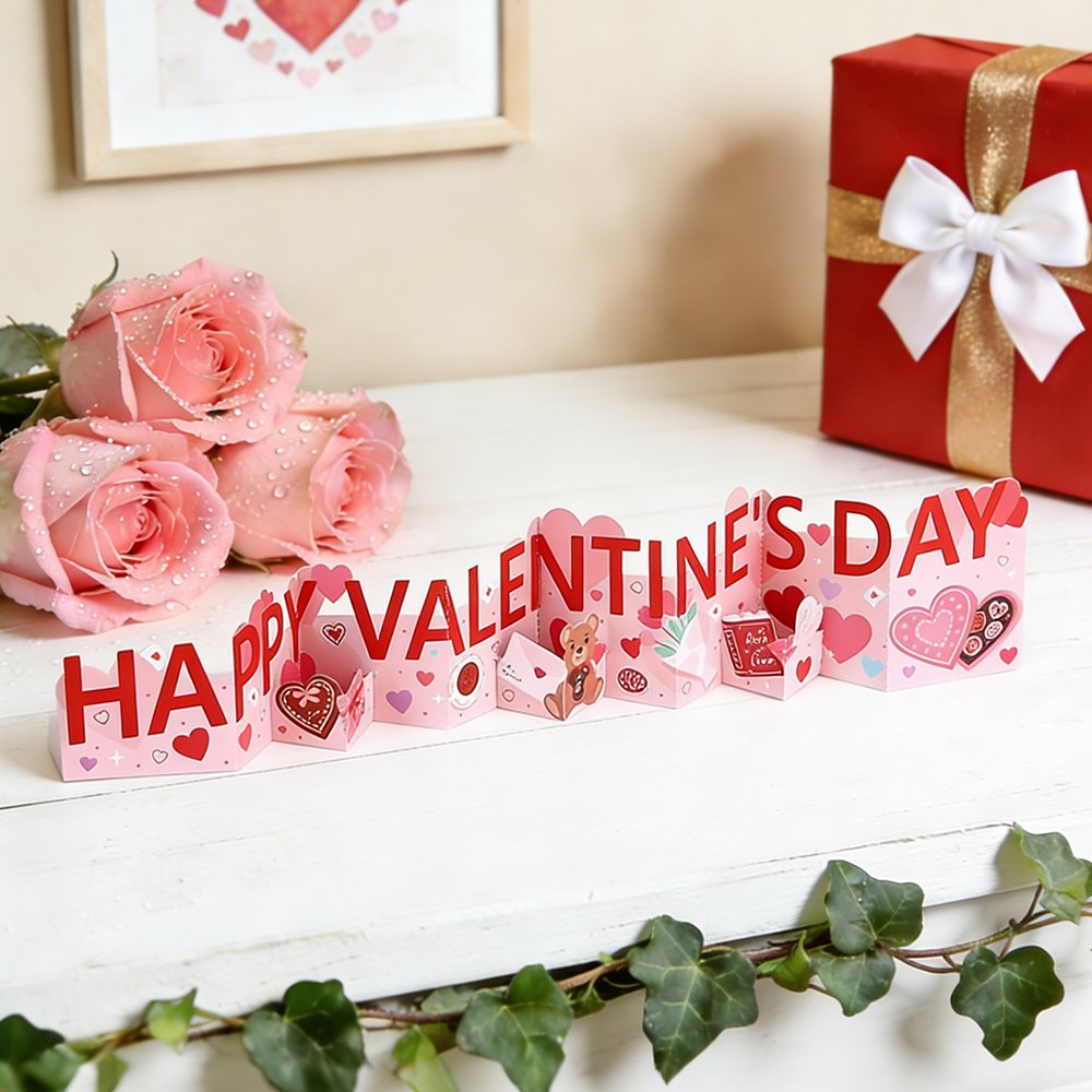 HA Letter Heart 3D Pop Up Card