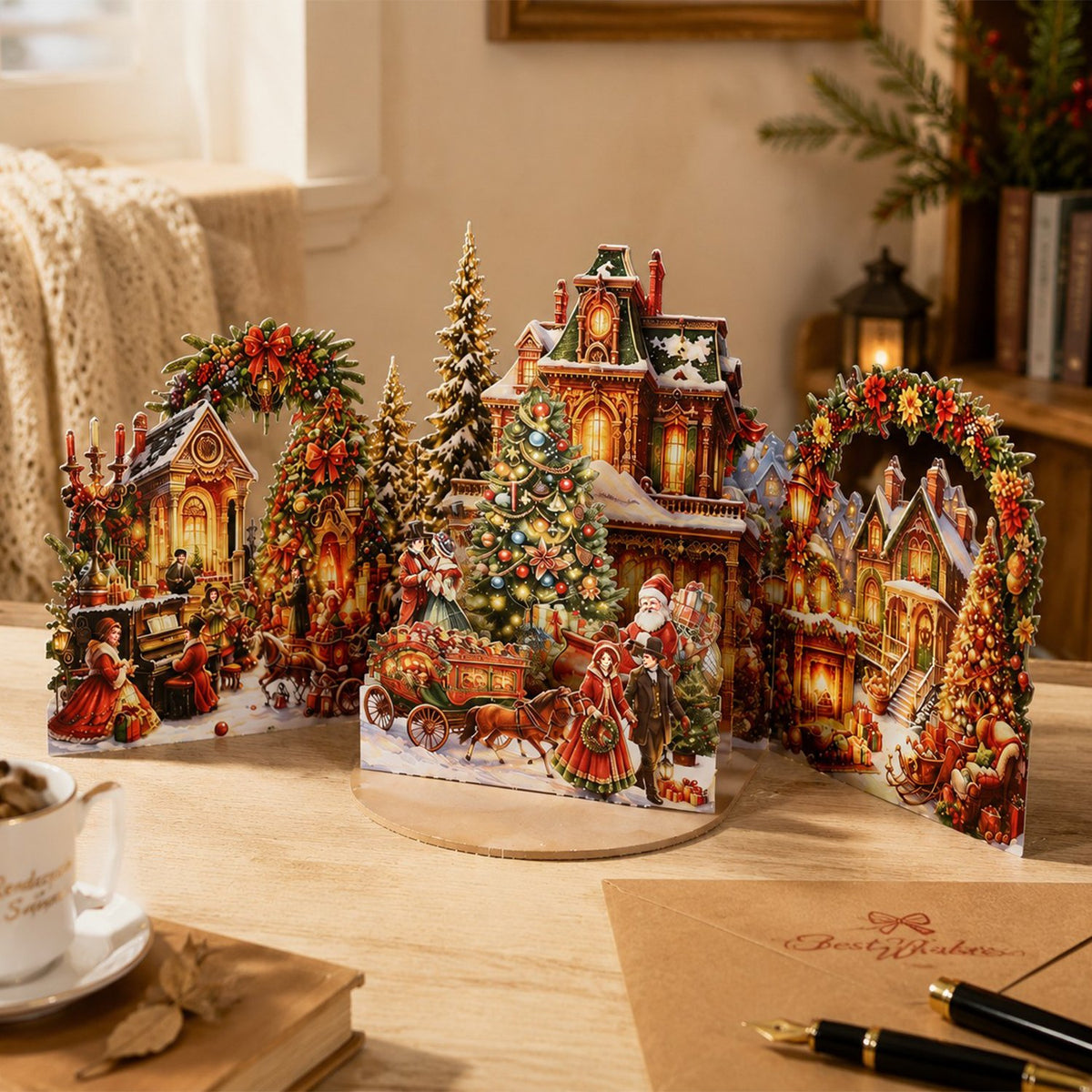 Christmas Scene Double Door 3D Pop Up Card