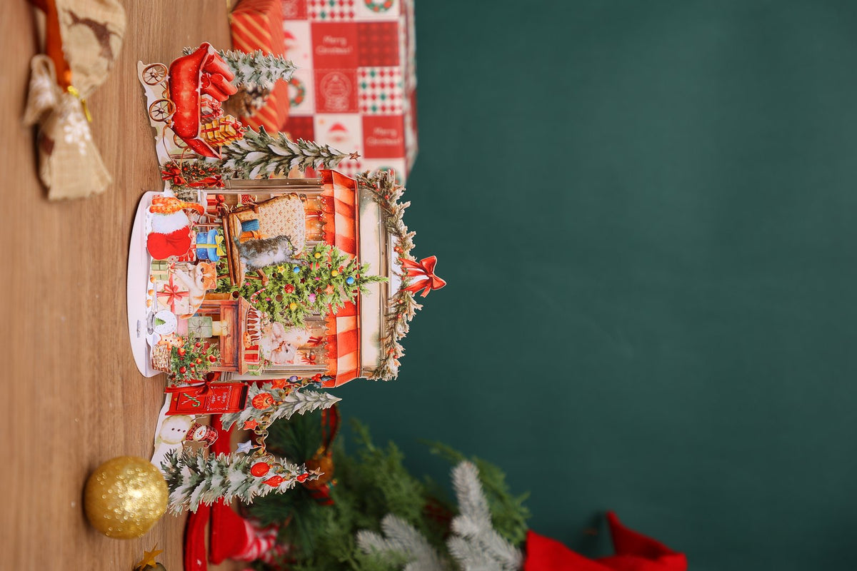 Christmas Sleigh Church 3D Pop Up Card