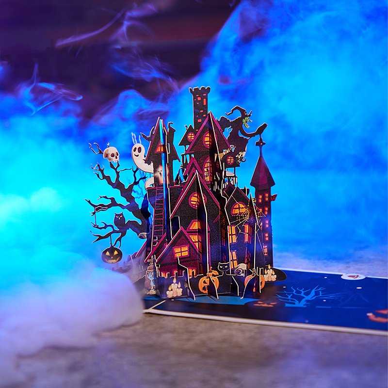 Halloween Haunted House Greeting Card