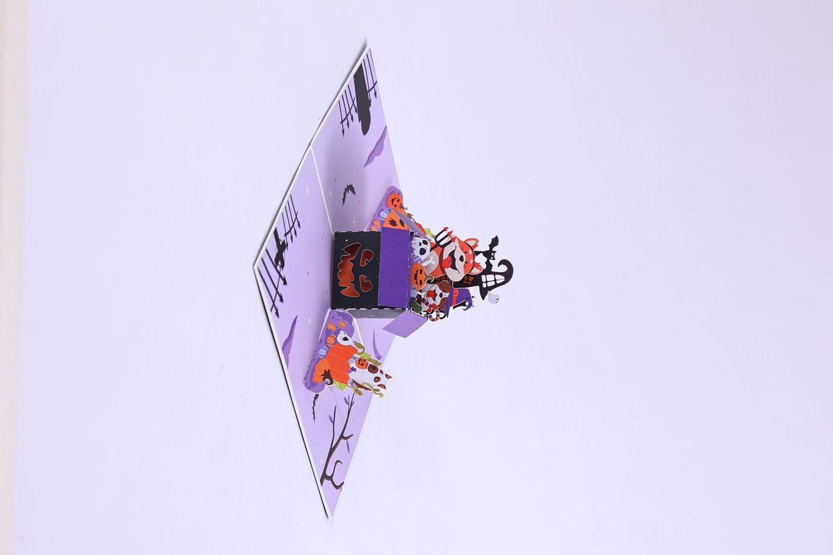 Puppy Halloween Box 3D Pop Up Card