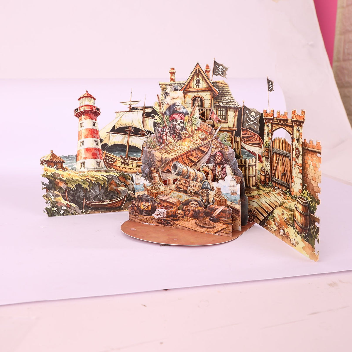 Pirate Theme Double Door Pop Up Card