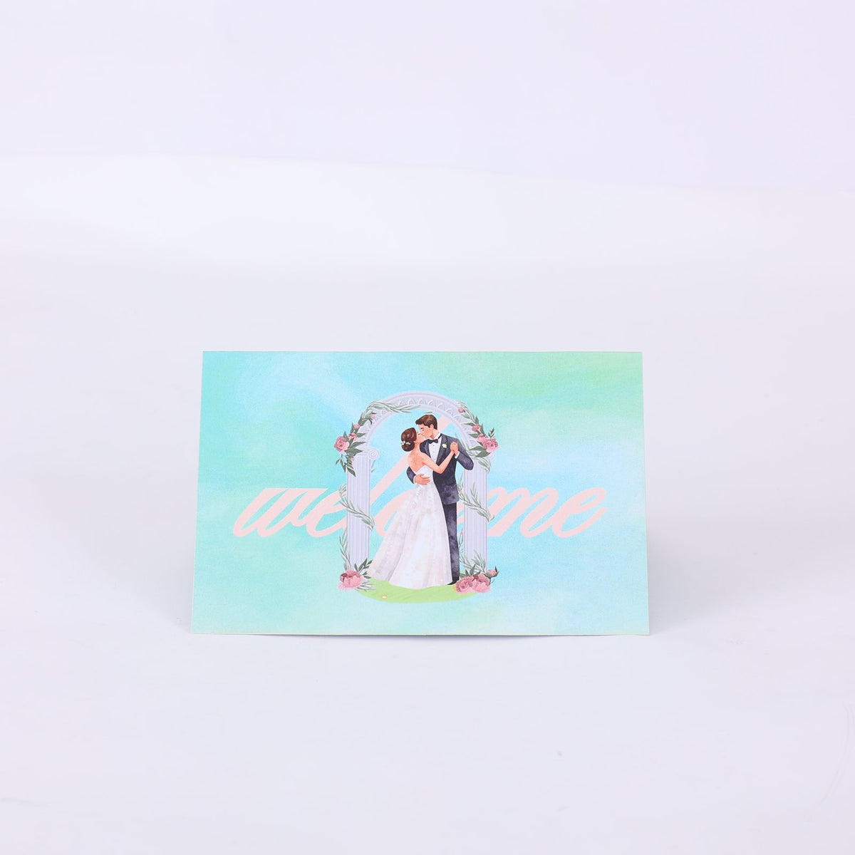 White Rose Wedding 3D Pop Up Card