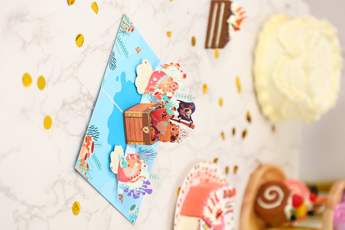 Mermaid Cat 3D Pop Up Card