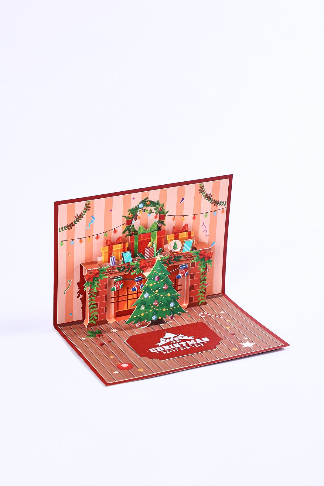 Christmas Fireplace Greeting Card