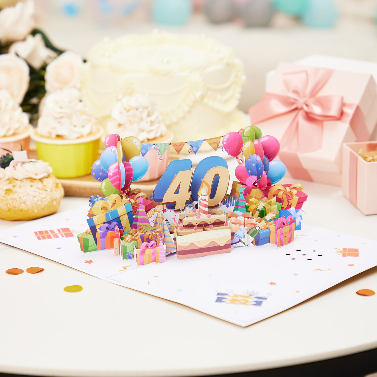 40th Birthday Light Music 3D Pop Up Card