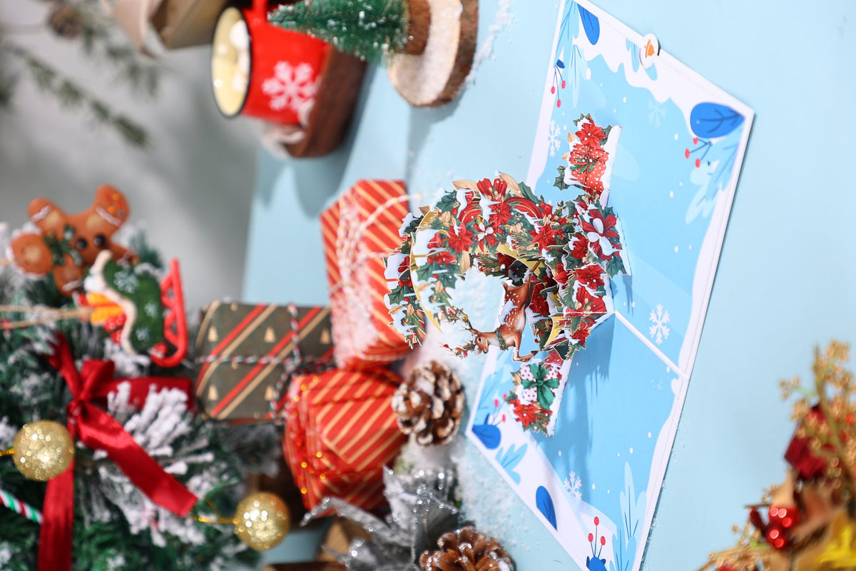 Christmas Deer Snowfield Greeting Card