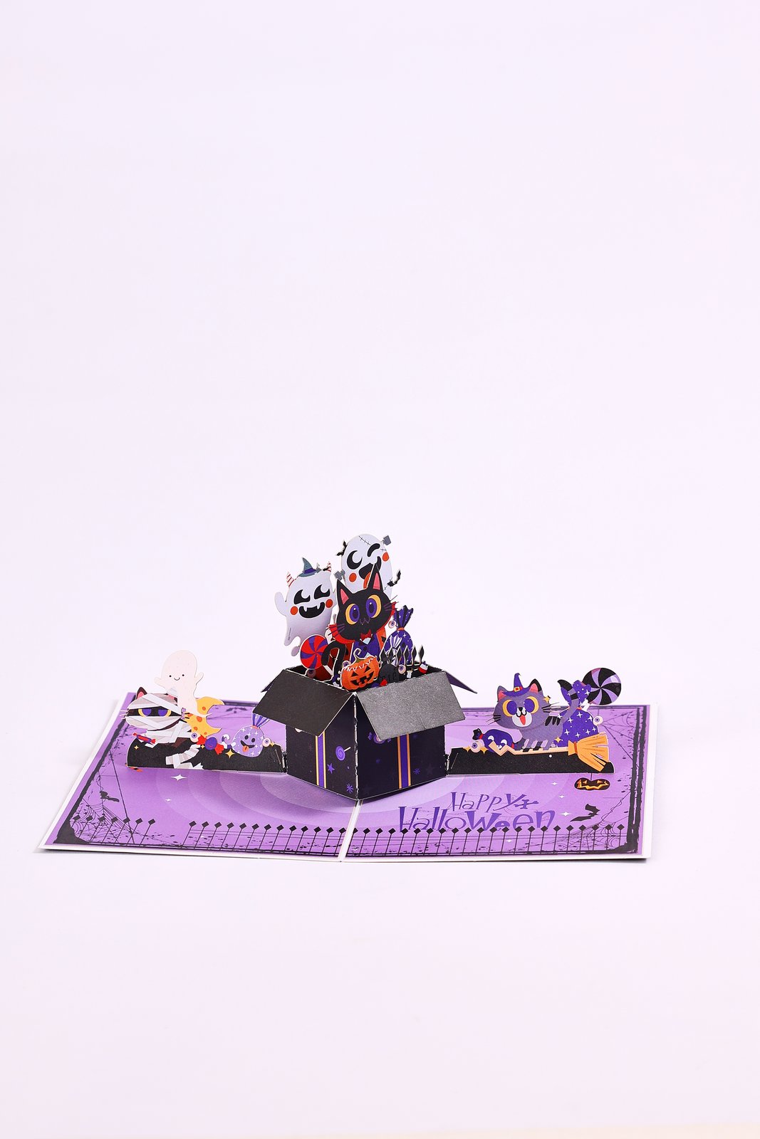 Halloween Cat Devil Greeting Card