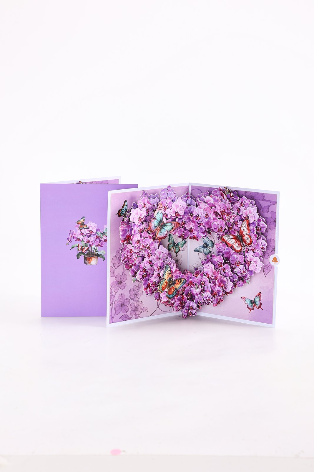 Heart Orchid Butterfly Cluster Greeting Card