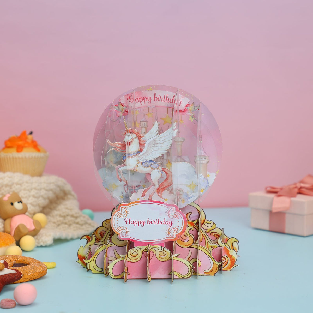 Unicorn Crystal Ball Birthday Greeting Card