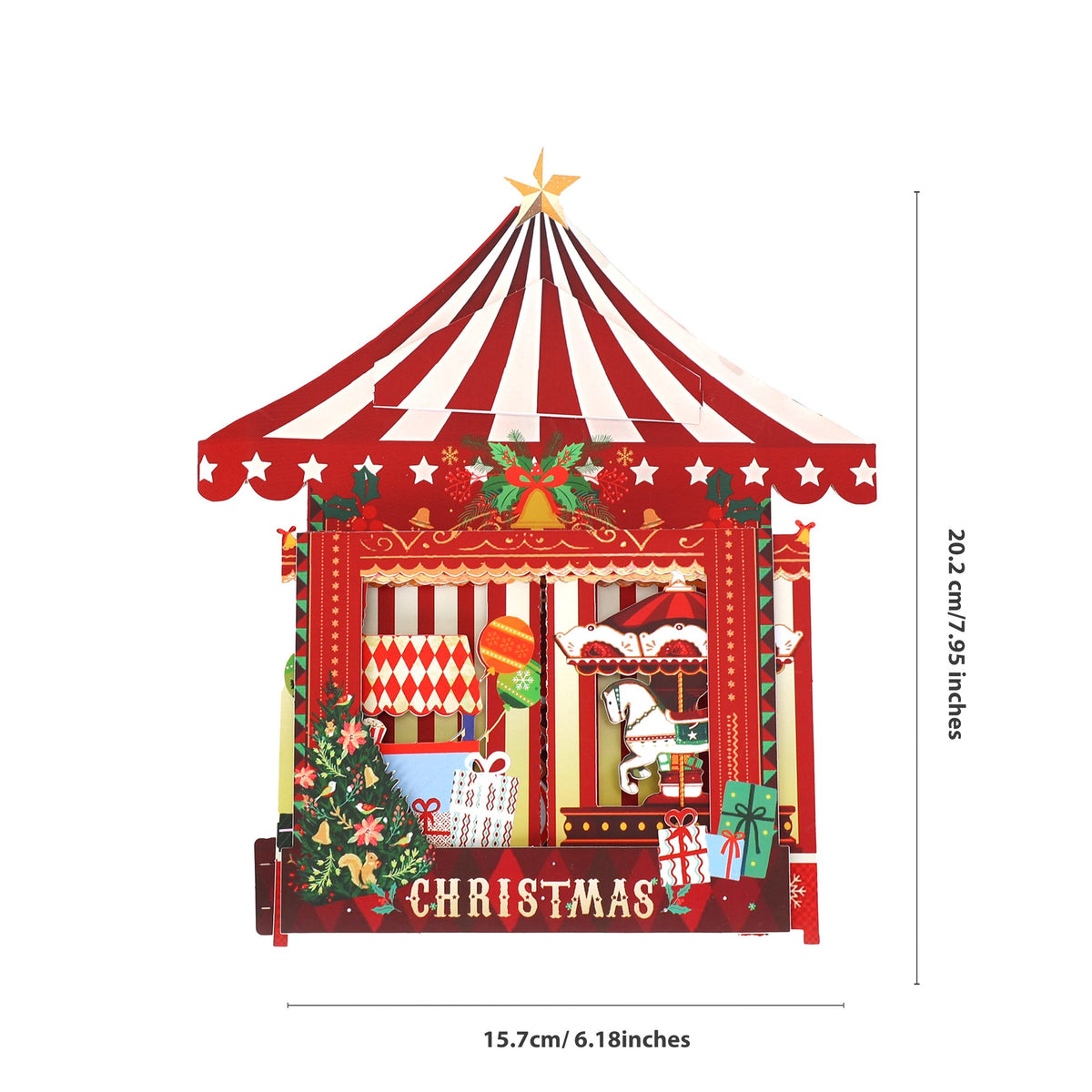 Christmas Circus Theater 3D Pop Up Card