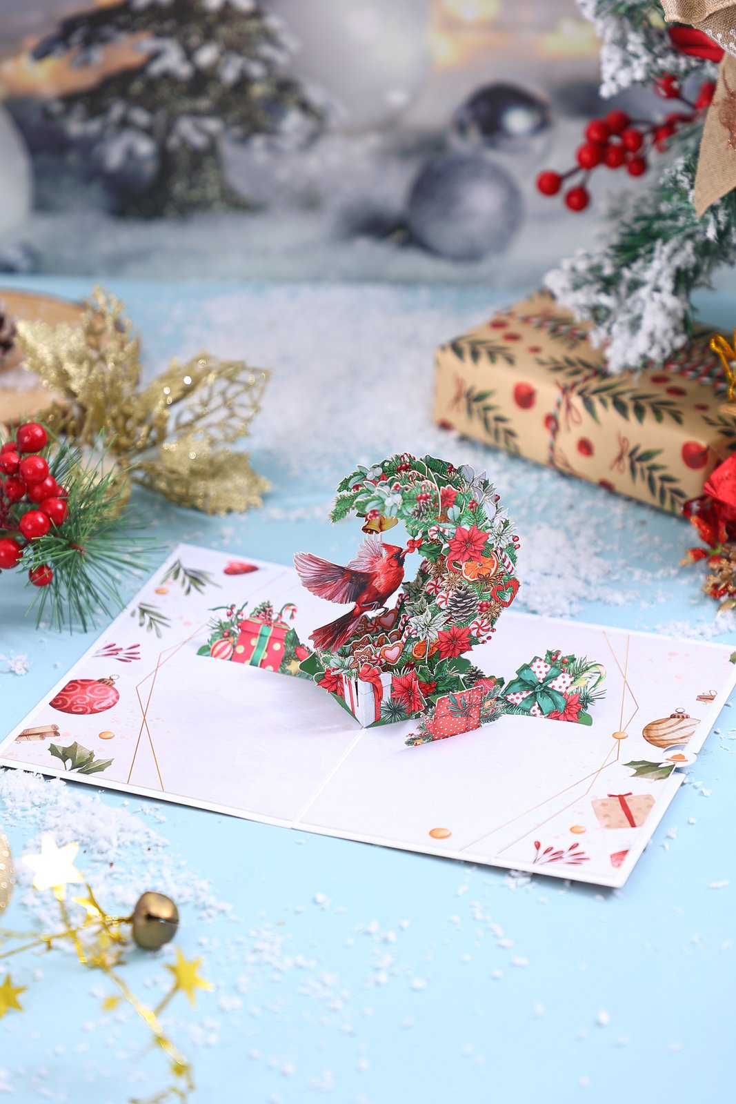 Christmas Bird Pop Up Card