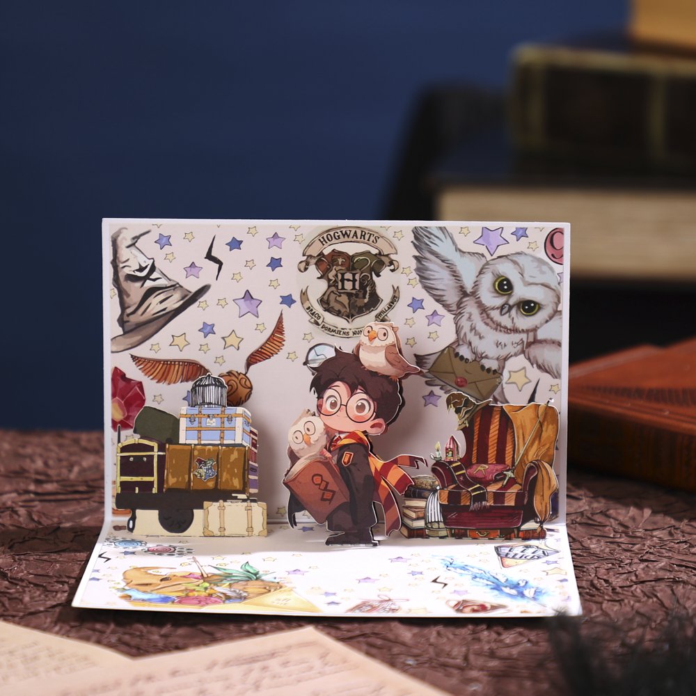 Dark Green Clown Flip Pop Up Card