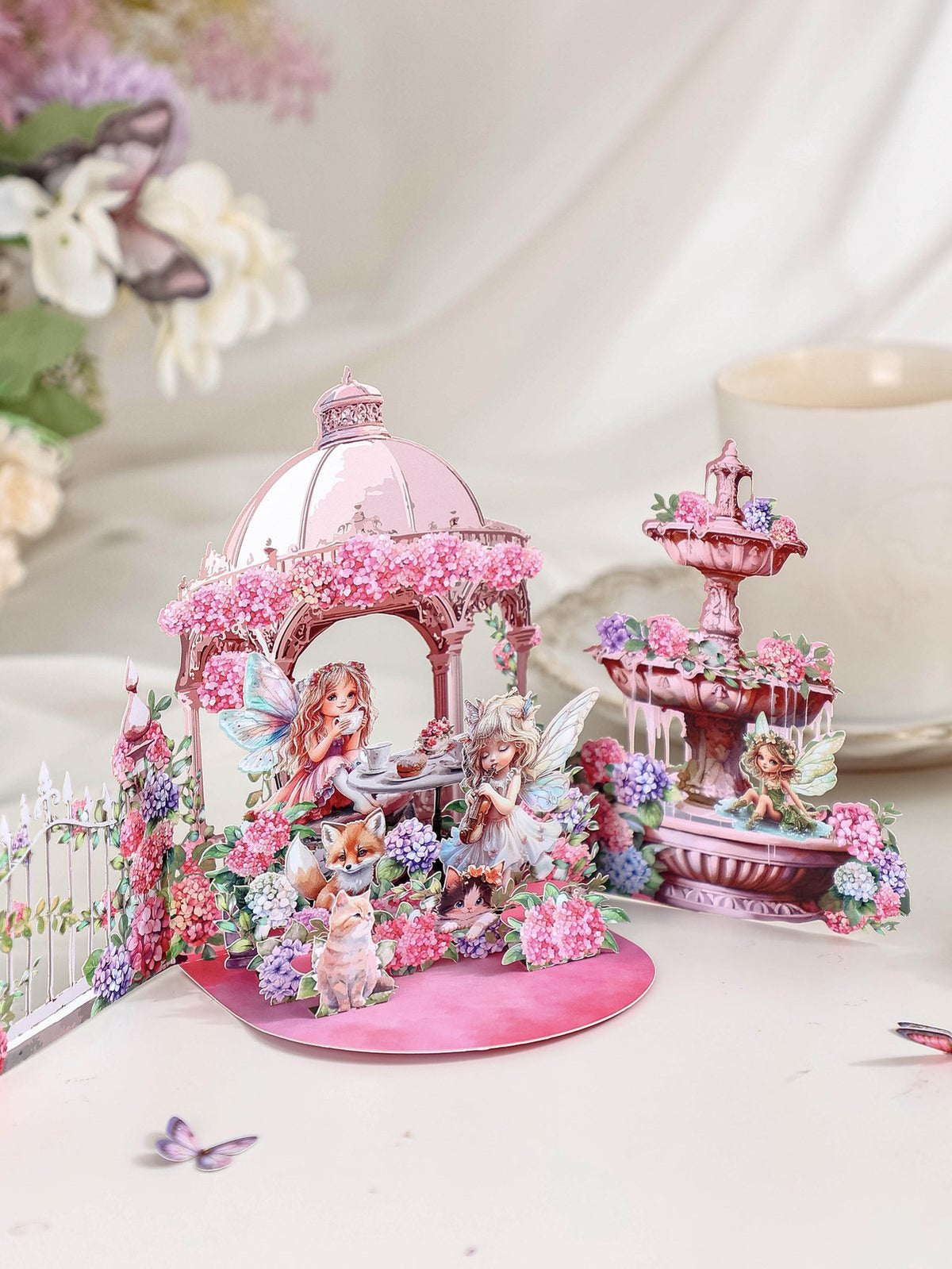 Leprechaun Garden Afternoon Tea 3D Pop Up Card