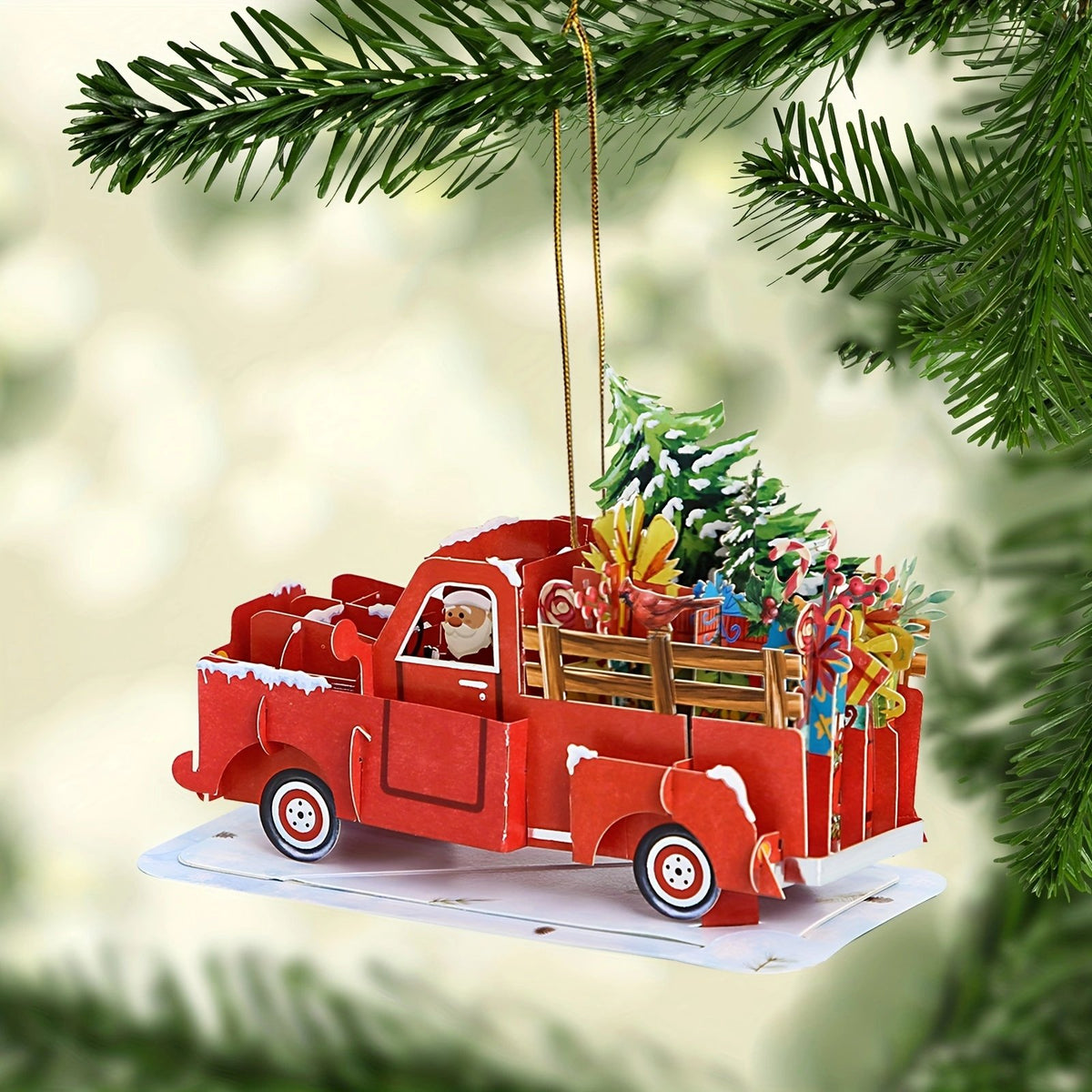 Red Christmas Truck 3D Pop Up Card
