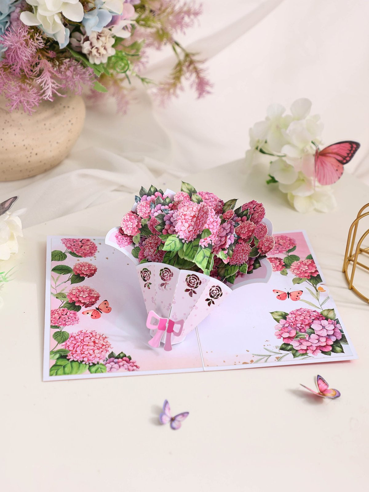 Hydrangea Bouquet 3D Pop Up Card