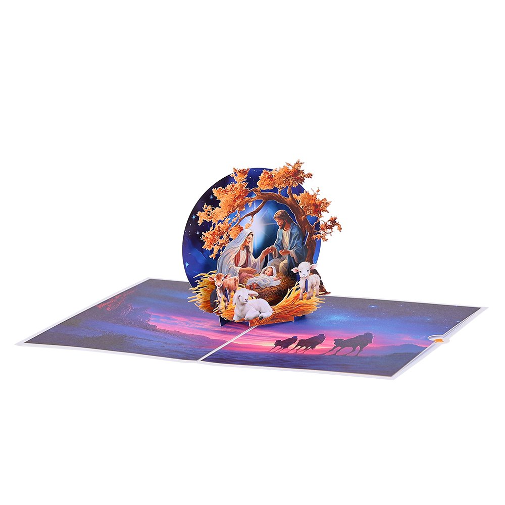 Round Window Scenery Flip Pop Up Card