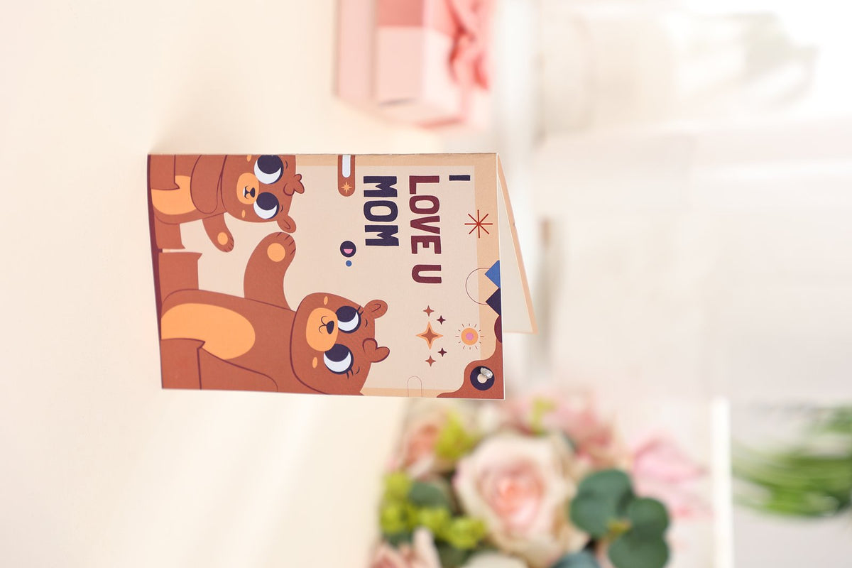 Mother's Day Mother And Child Bear Box Greeting Card