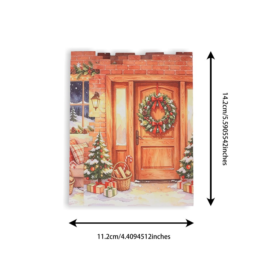 Christmas House Double Door Pop Up Card
